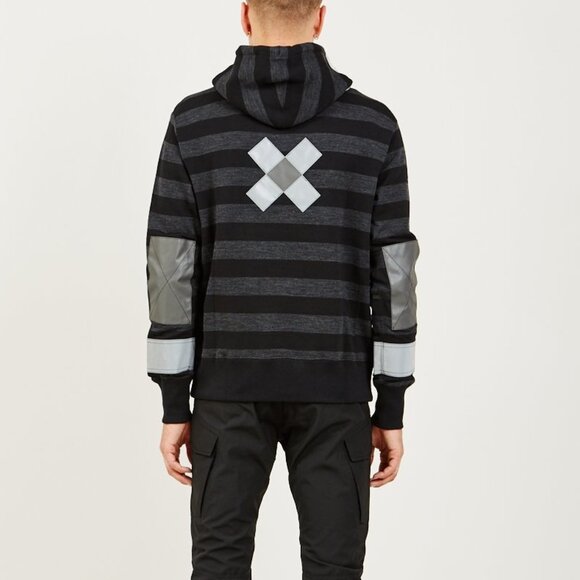 BNWT AW18 JUNYA WATANABE REFLECTIVE TAPE STRIP SWEATSHIRT S - Picture 1 of 15